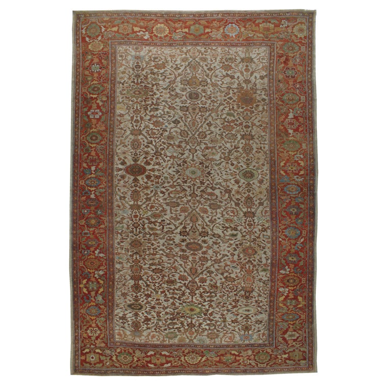 Tapis persan antique Sultanabad Mahal en vente