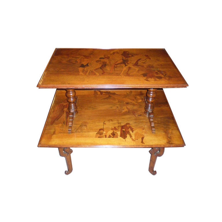 French Art Deco Emile Galle Two Tiered Table For Sale at 1stdibs