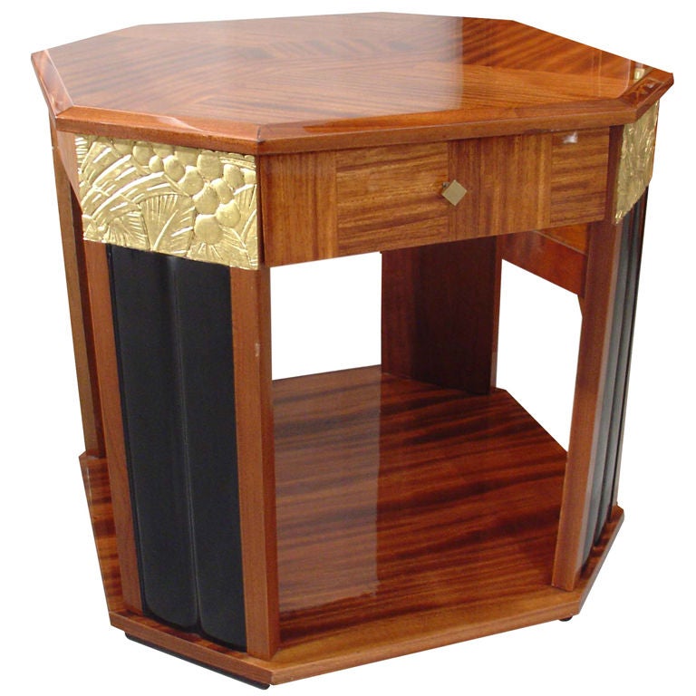 French Art Deco End Table in Walnut