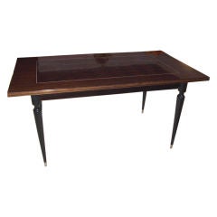 French Art Deco Dining Table or Writing Desk in Macassar Ebony 9