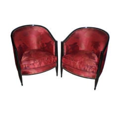 Vintage French Art Deco Club Chairs