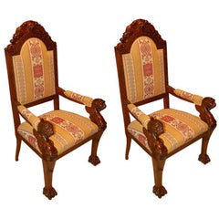 Antique Two Neo Renaissance Arm Chairs