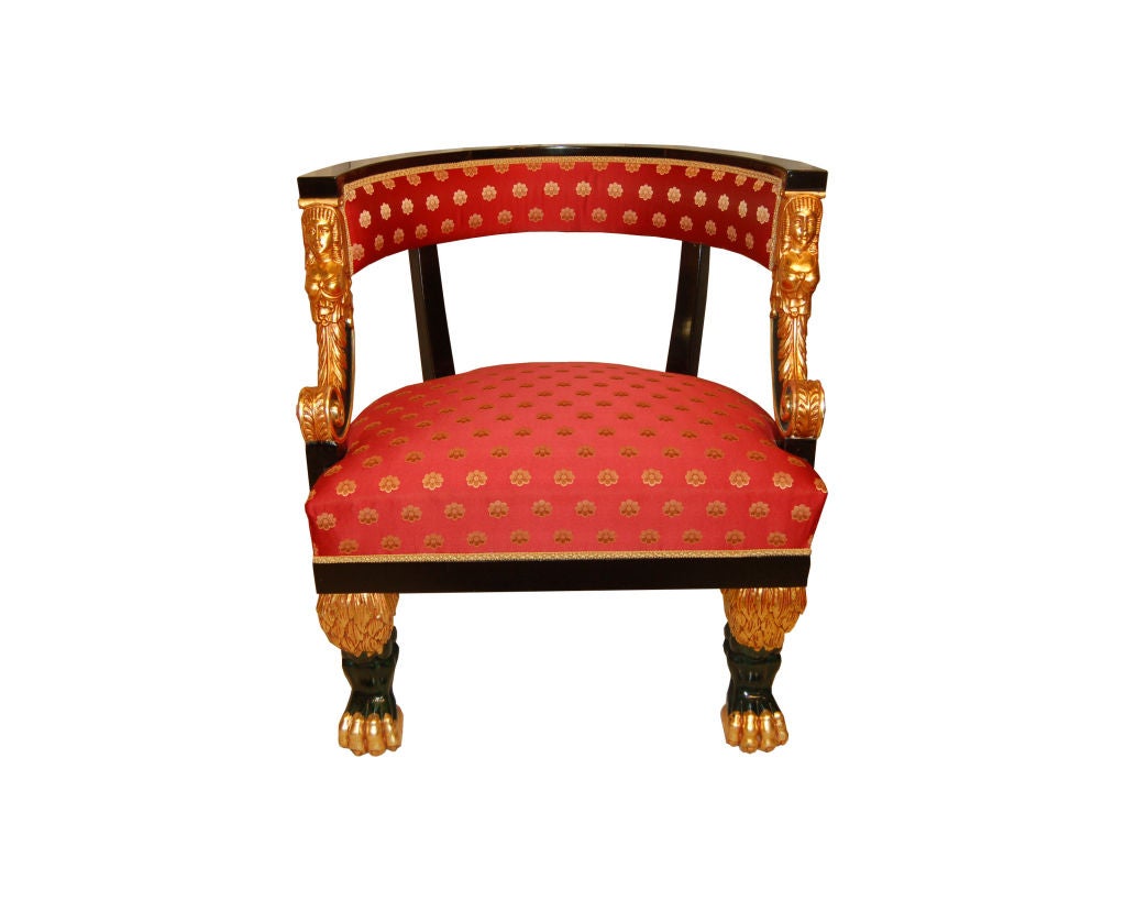 Empire Revival Sofa - originally designed by Sebastian Vogel (1799-1837) for the Baron Rudnyansky Family, Nagyteneny Castle. Collection restored with additions after 1885 fire, and then again after WW1 & WW2. Three known existing sets restored &