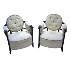 French Art Deco Travail Francais Des Annees Armchairs 12