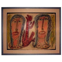 Art, "Between Two Women" by Thornton Dial, Sr.