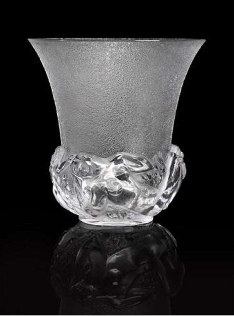 Art Deco Edouard Cazaux Glass Vase For Sale