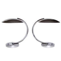 Pair of Chrome Table Lamps by Pierre Disderot