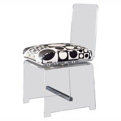 Modern Vanity or Desk Chair in Lucite with Swiveling Seat
