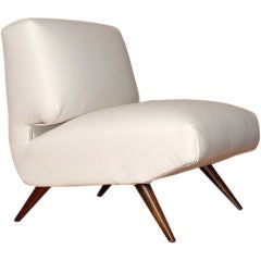 A Mid Century Slipper Chair in Kravet Leather