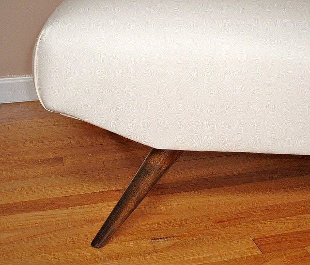 A Mid Century Slipper Chair in Kravet Leather 1