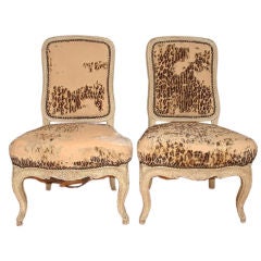 A Pair of 19th Century Louis XV Style Slipper Chairs