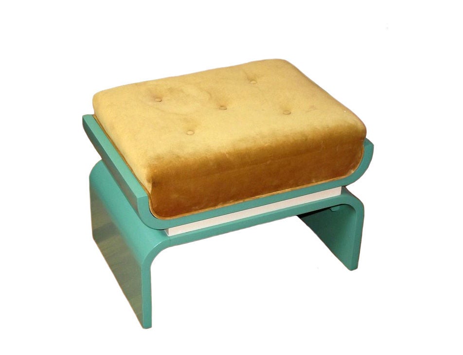 American 1930s Donald Deskey Art Moderne Lacquered Wood Bench / Footstool