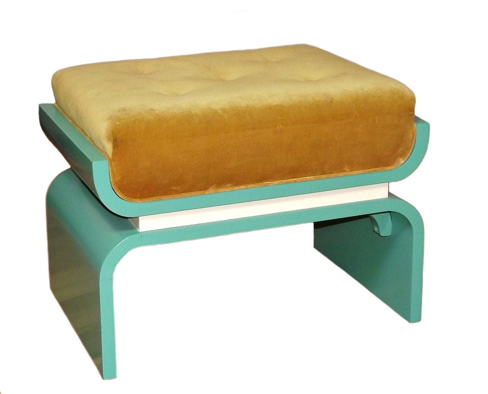 1930s Donald Deskey Art Moderne Lacquered Wood Bench / Footstool In Excellent Condition In Brooklyn, NY