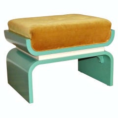 1930s Donald Deskey Art Moderne Lacquered Wood Bench / Footstool