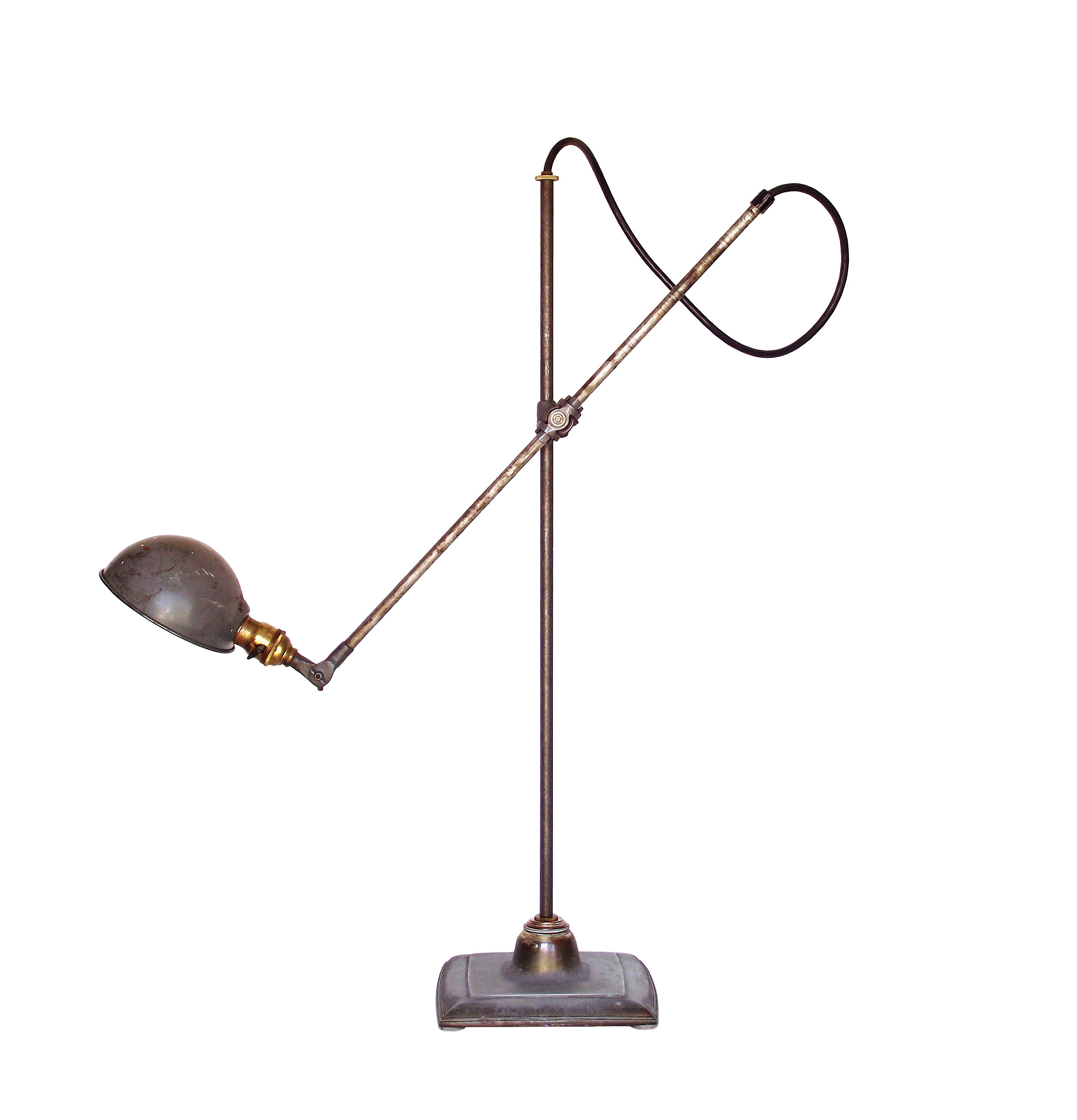 Unusual Industrial Lamp by O.C. White with Decorative Base