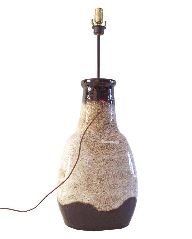Wild German Pottery Lamp with Illuminated Base 3