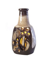 Wild German Pottery Lamp with Illuminated Base