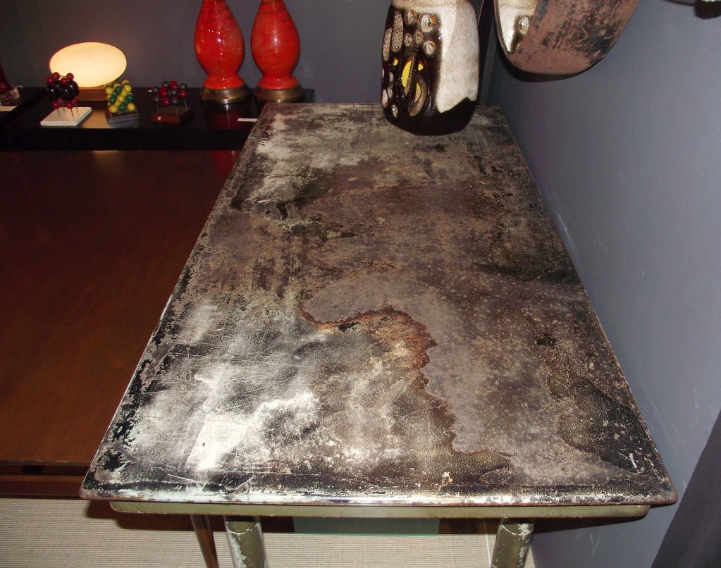 Outstanding & Historical Industrial Steel Table c. 1925 (Signed) 4