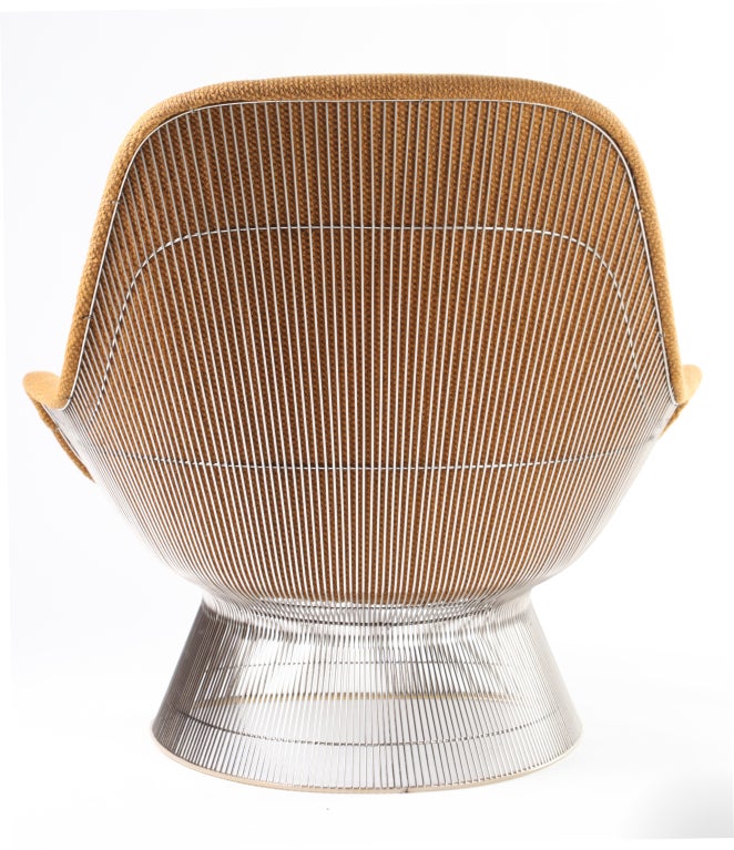 Warren Platner High Back Lounge Chair in Goldenrod and Chrome In Excellent Condition In Brooklyn, NY