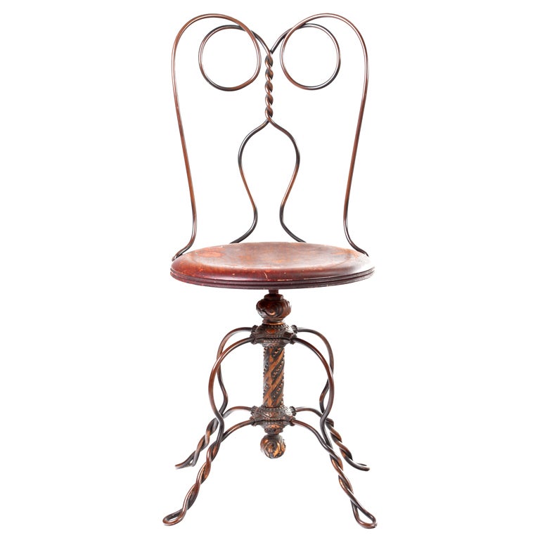 Turn of the Century Desk Chair in Solid Copper
