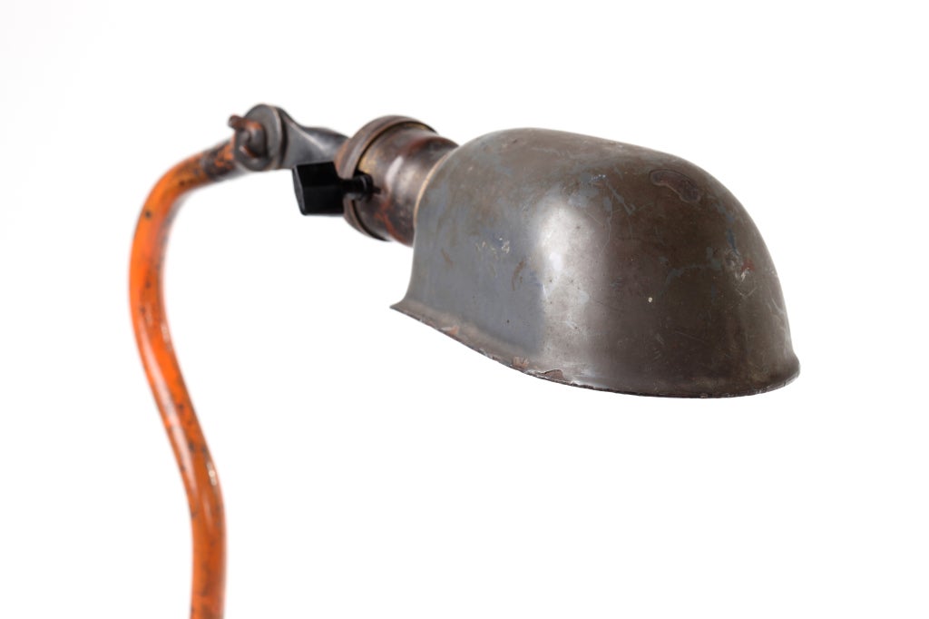 Enameled 1920s Laboratory Light / Desk Lamp by O.C. White (signed)