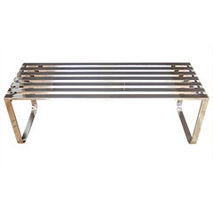 Modernist Slat Bench in Chromed Steel