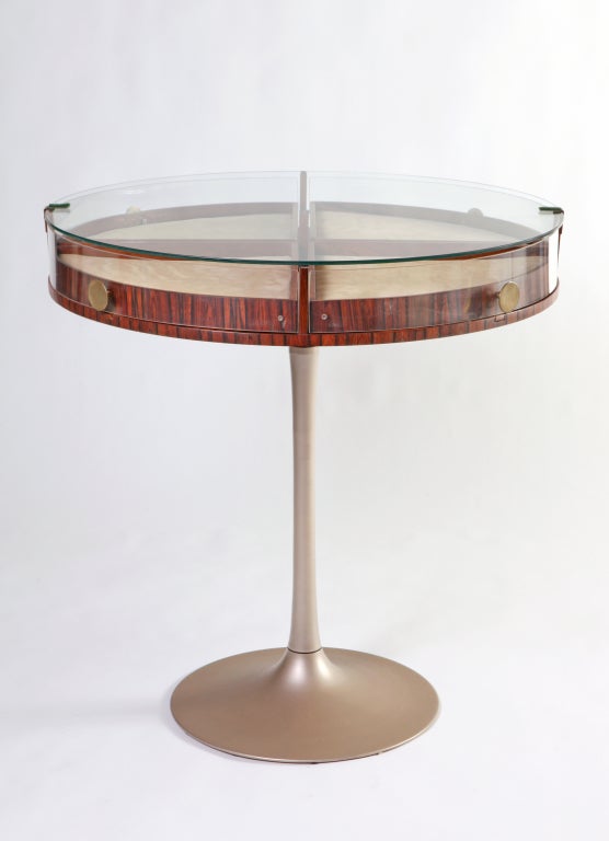 1960s Custom Brazilian Rosewood Jewelry Display Case Table