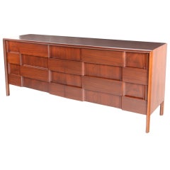 8-Drawer Dresser / Buffet in Birch and Walnut by Edmund Spence