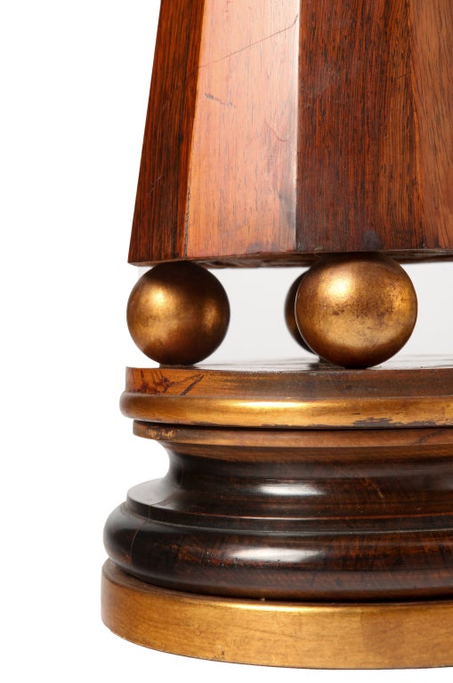 American Pair of Obelisk-Form Lamps in Rosewood, 1940s For Sale