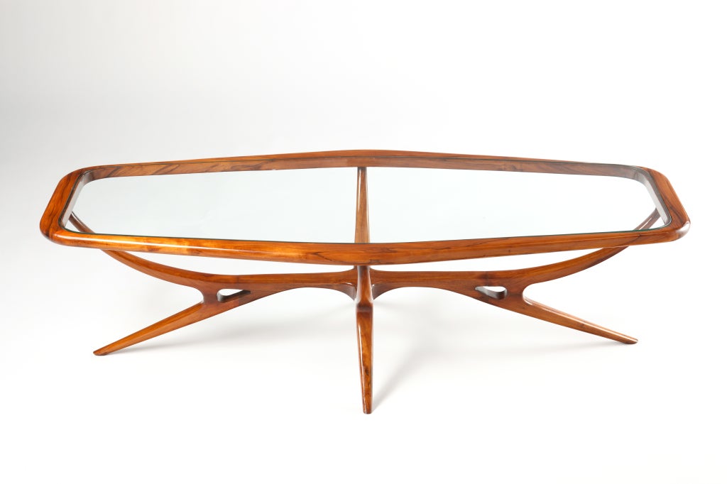 Mid-Century Modern Sublime 1950s Brazilian Rosewood Cocktail Table