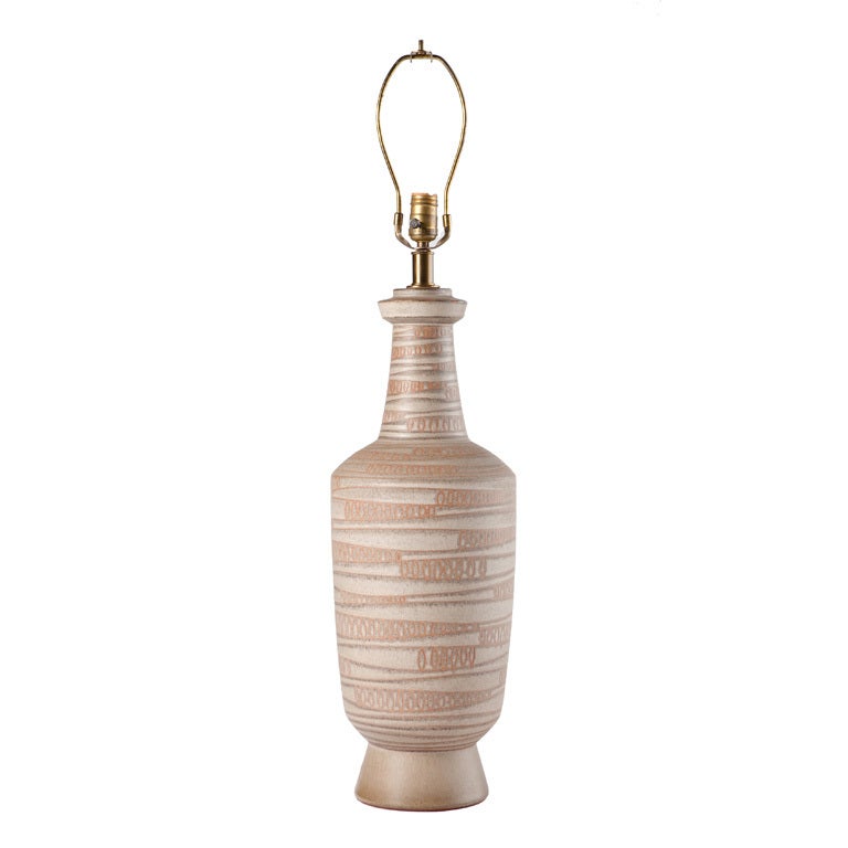 Design Technics Incised Ceramic Table Lamp