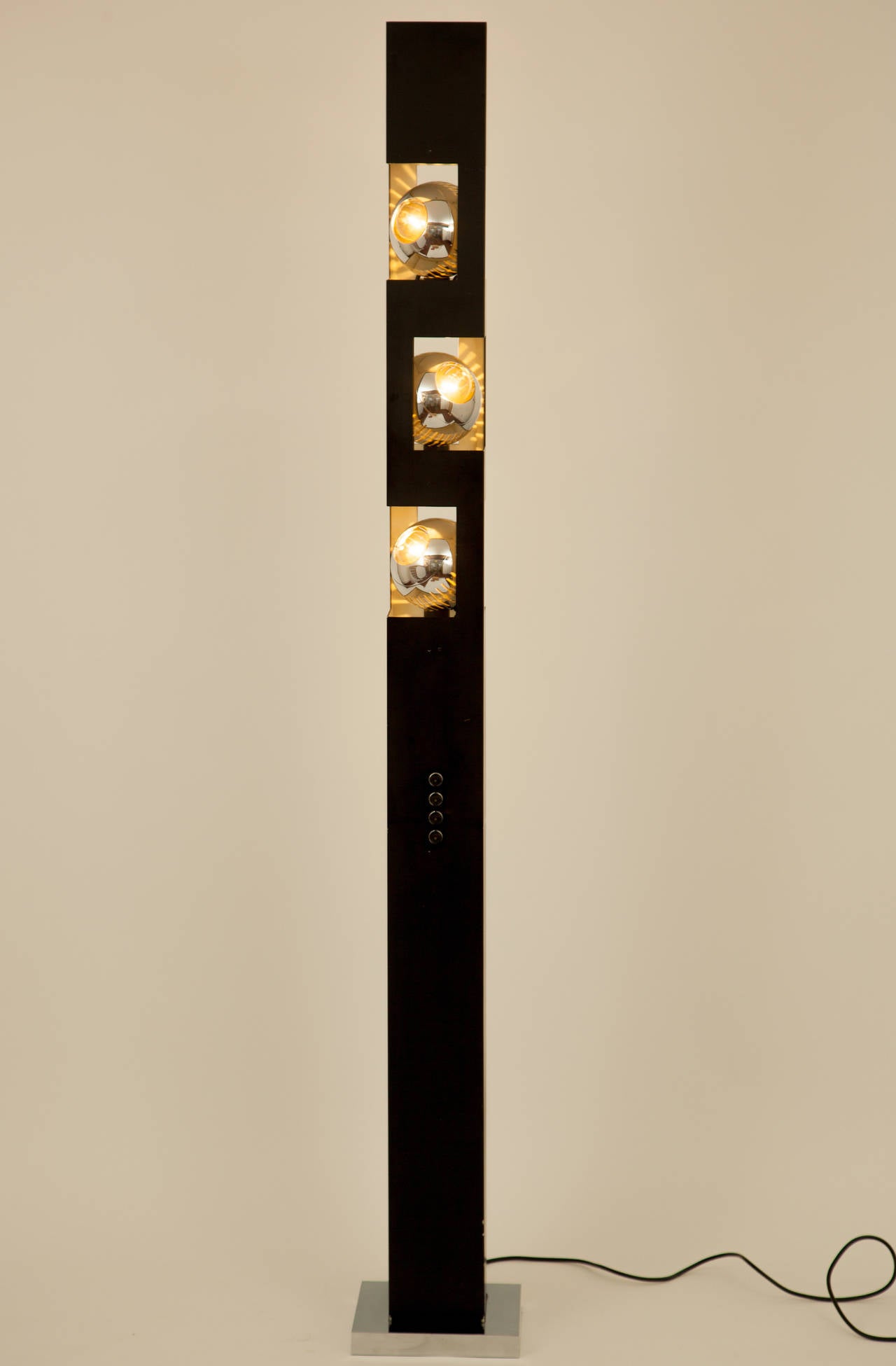Mid-Century Modern Rare Angelo Lelli for Arredoluce Triple Eyeball Floor Lamp with Torchiere