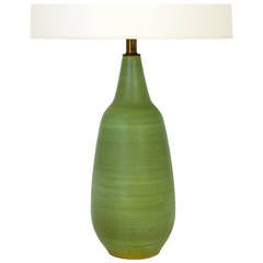 Mossy Green Ceramic Table Lamp by Lee Rosen for Design Technics