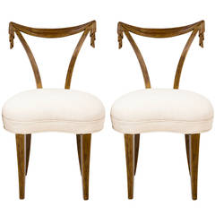 Pair of 1940s Open Back Side Chairs by Grosfeld House