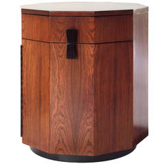 Decagonal Dry Bar / End Table in Rosewood by Harvey Probber