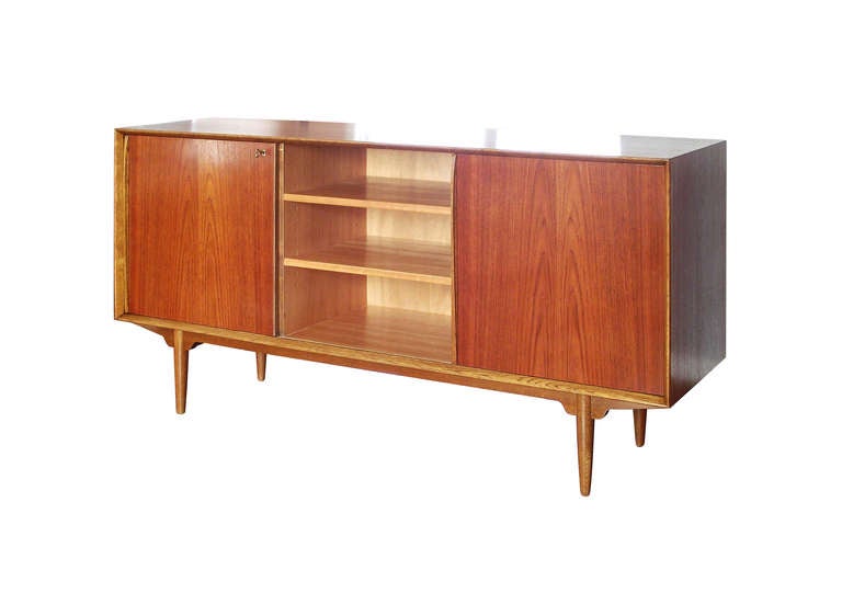 Fine Mid Century Swedish Sideboard in Teak In Excellent Condition In Brooklyn, NY