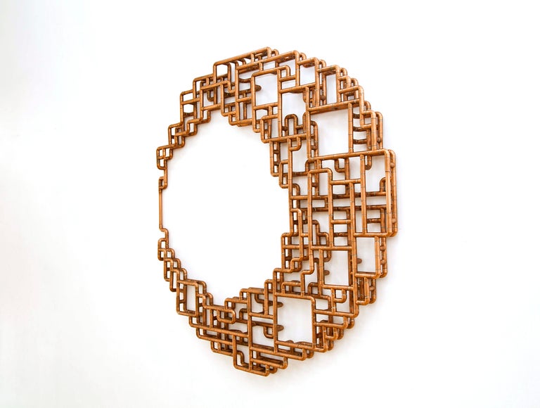"Selenoglyph" Wall-Mounted Sculpture in Copper by TJ Volonis