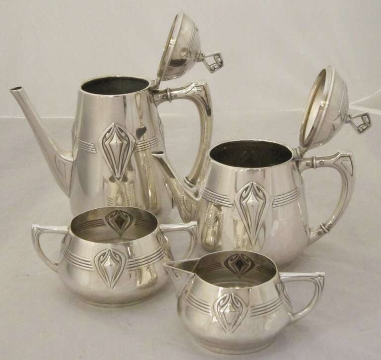 Art Deco Tea and Coffee Set by WMF In Excellent Condition In Austin, TX
