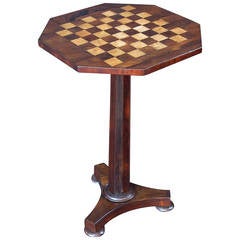 Antique English Games Table of Inlaid Rosewood