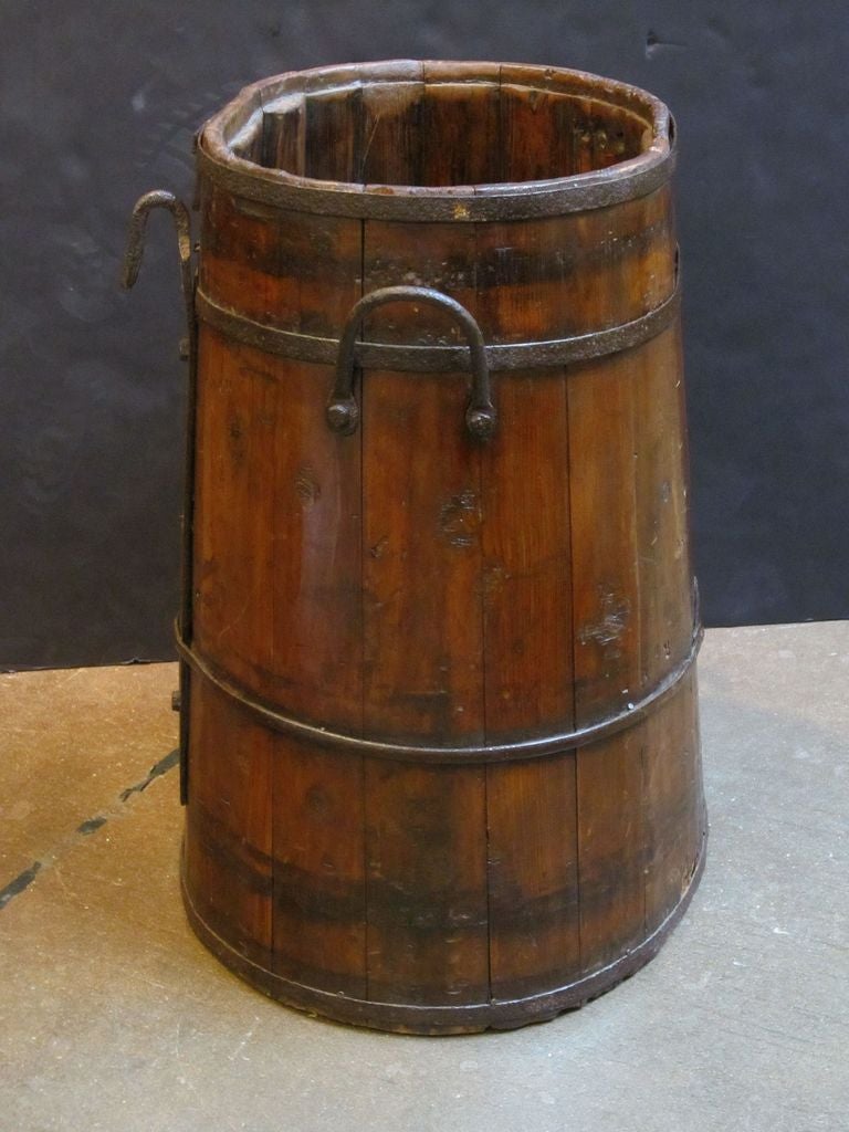 19th Century Large Bavarian Iron-Bound Coopered Barrel