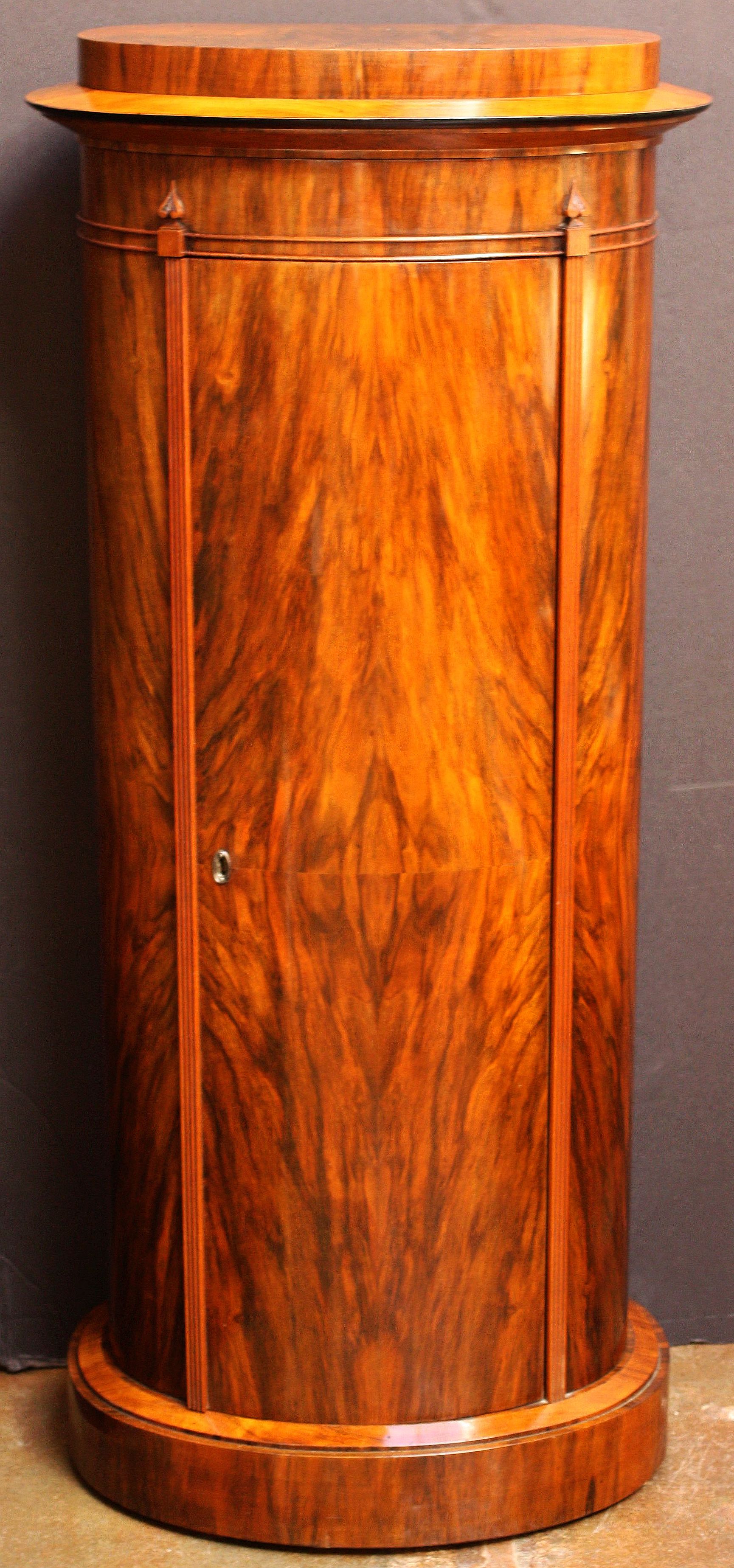 Swedish Tall Bar Cabinet of Figured Walnut