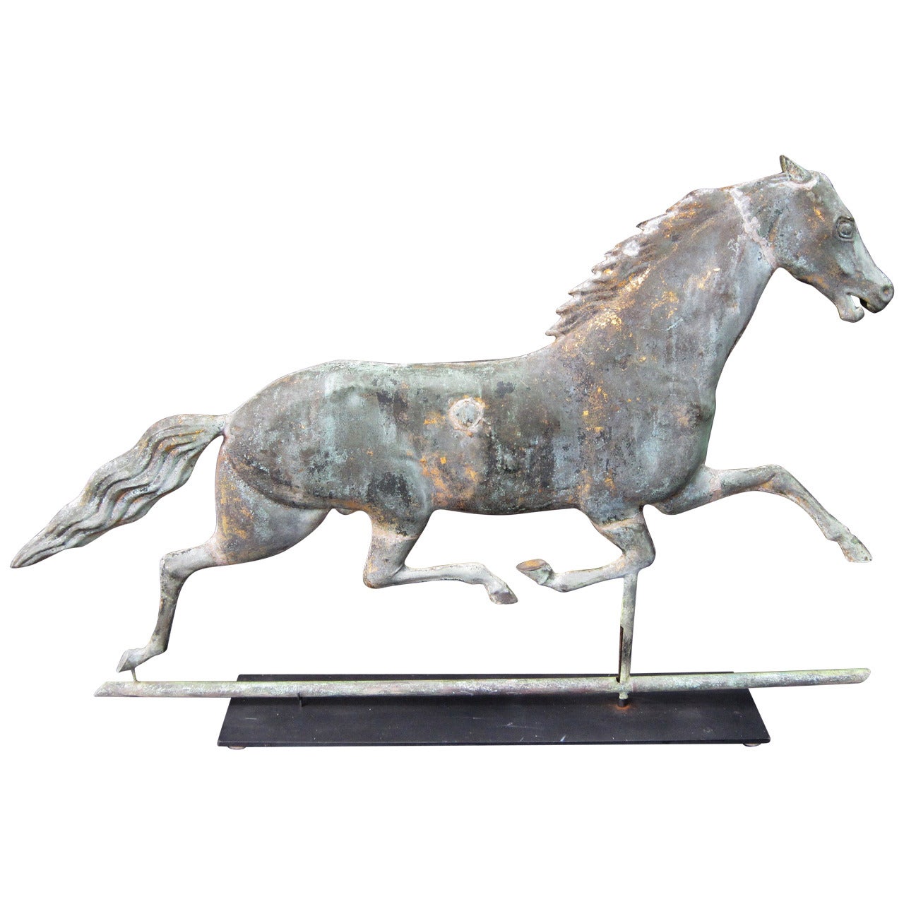 American Galloping Horse Weathervane on Stand