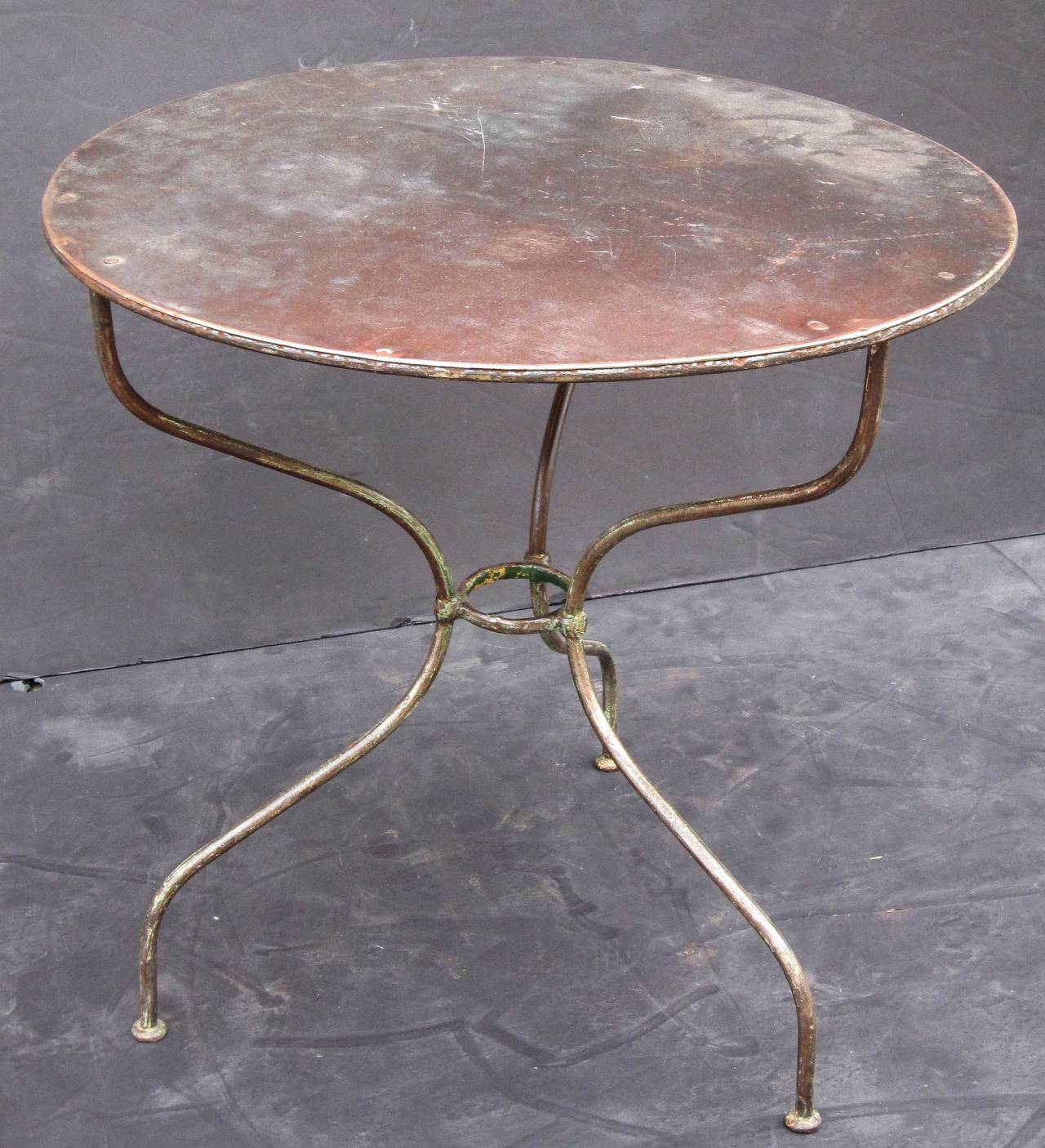 zinc top round table