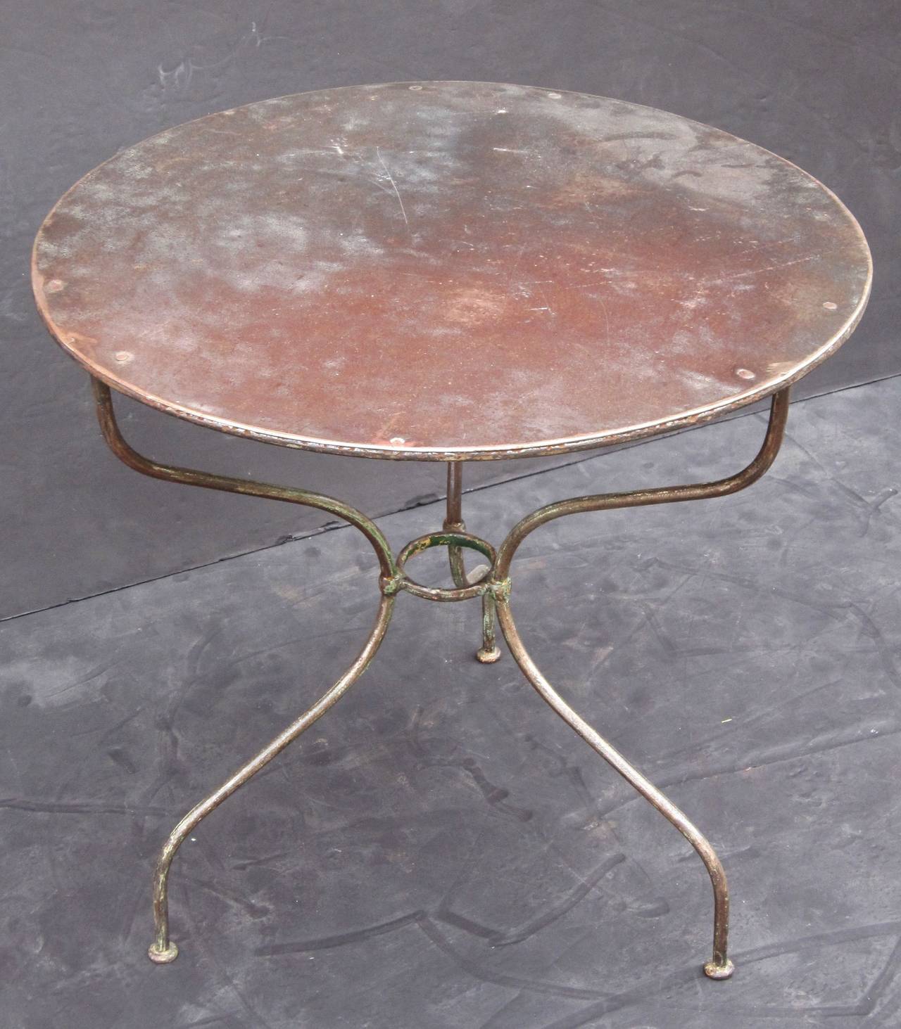 French Zinc-Topped Round Café Table ( 28