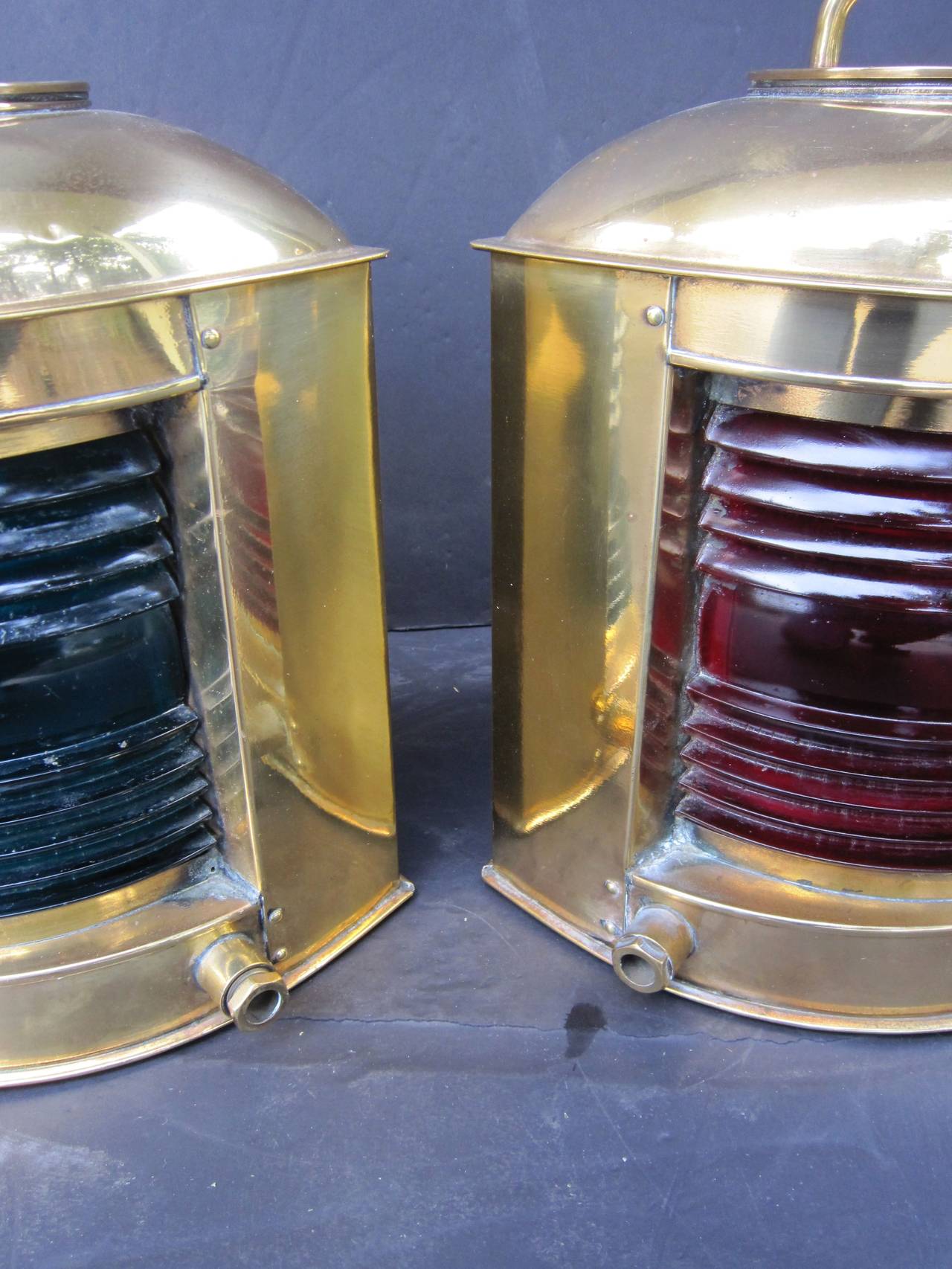 Pair of Large Port and Starboard Ship's Lanterns 4