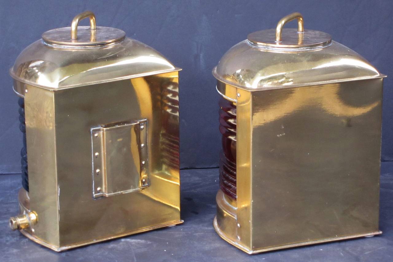 Pair of Large Port and Starboard Ship's Lanterns 1