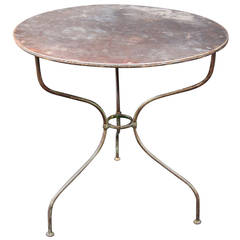 French Zinc-Topped Round Café Table ( 28" Diameter )