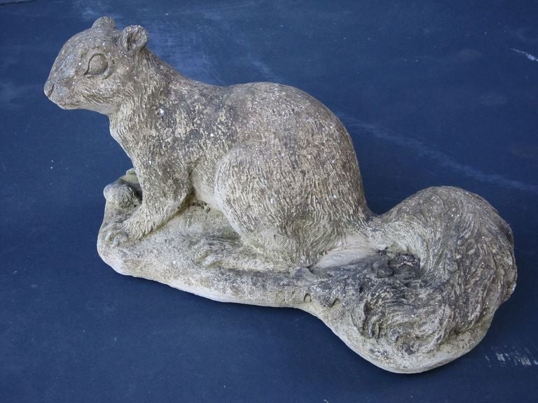 English Garden Stone Squirrel In Excellent Condition In Austin, TX