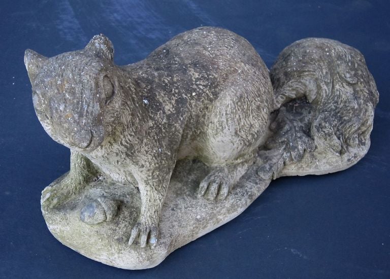 An English garden ornamental figure of a squirrel, in the round, of composition stone.

Perfect for a garden room or conservatory.