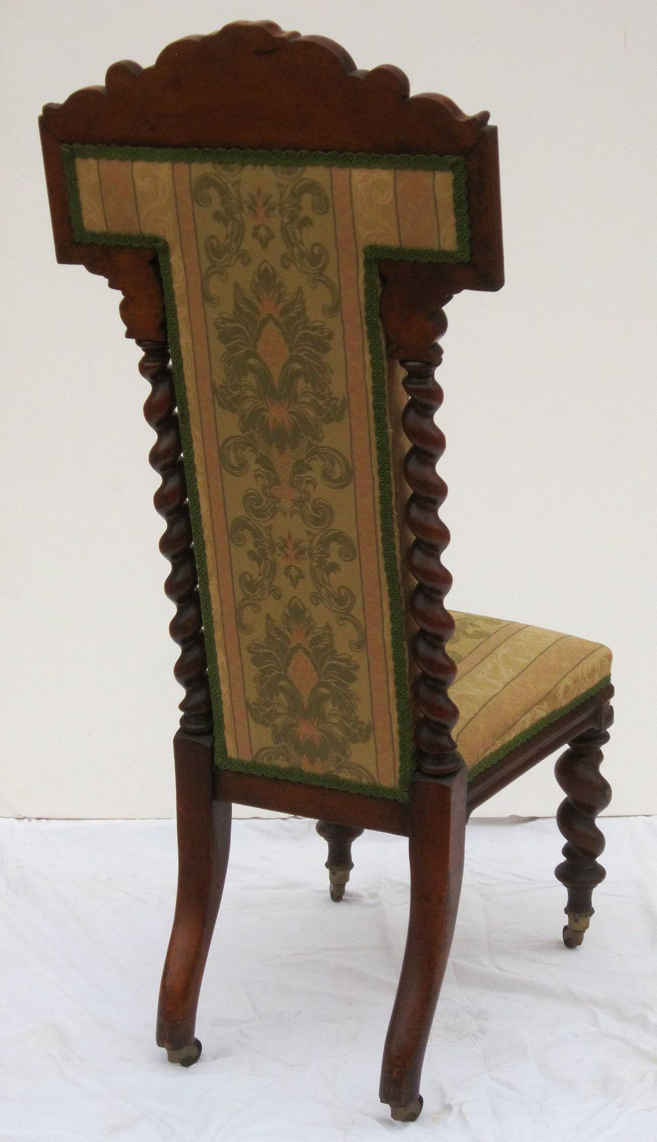 English Prayer Chair of Carved Walnut 1